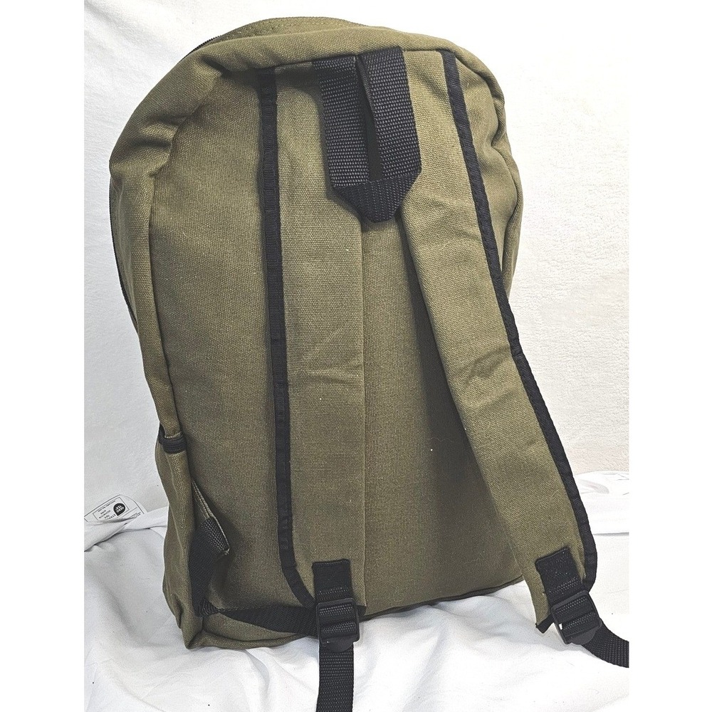 NWT RMS Canvas Sport Backpack Olive Green Laptop Sleeve Hiking Bag - Picture 2 of 4